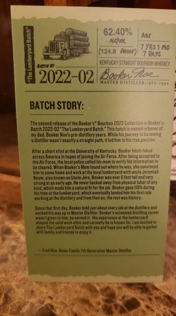 Booker's The Lumberyard Batch - Whiskey Review - Batch Story