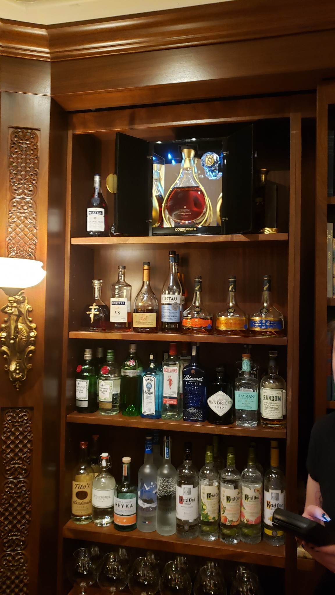 Marys Vine and The Study Cigar & Whiskey Review - Cigar Bar Whiskey Shelves 2