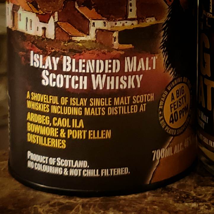 The Big Peat Review - Bottle Description - Blend of Ardbeg Caol Ila Port Ellen Bowmore - Secret Whiskey Society