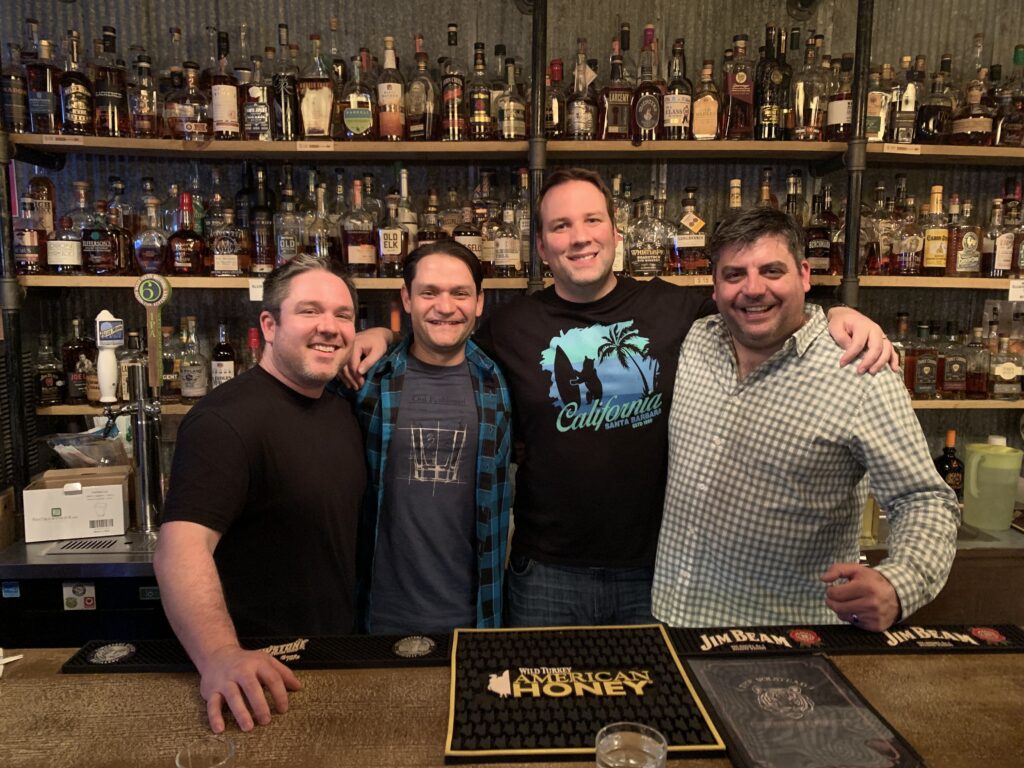 Bardstown - Brad Chuck Andy Claudio Behind the Bar At Volsteadt Lounge - Secret Whiskey Society