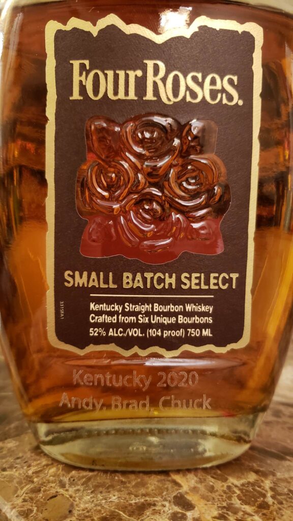 Four Roses Small Batch Select Review - Secret Whiskey Society - Etched Commemoration - Kentucky Trip 2020 - Brad Chuck Andy