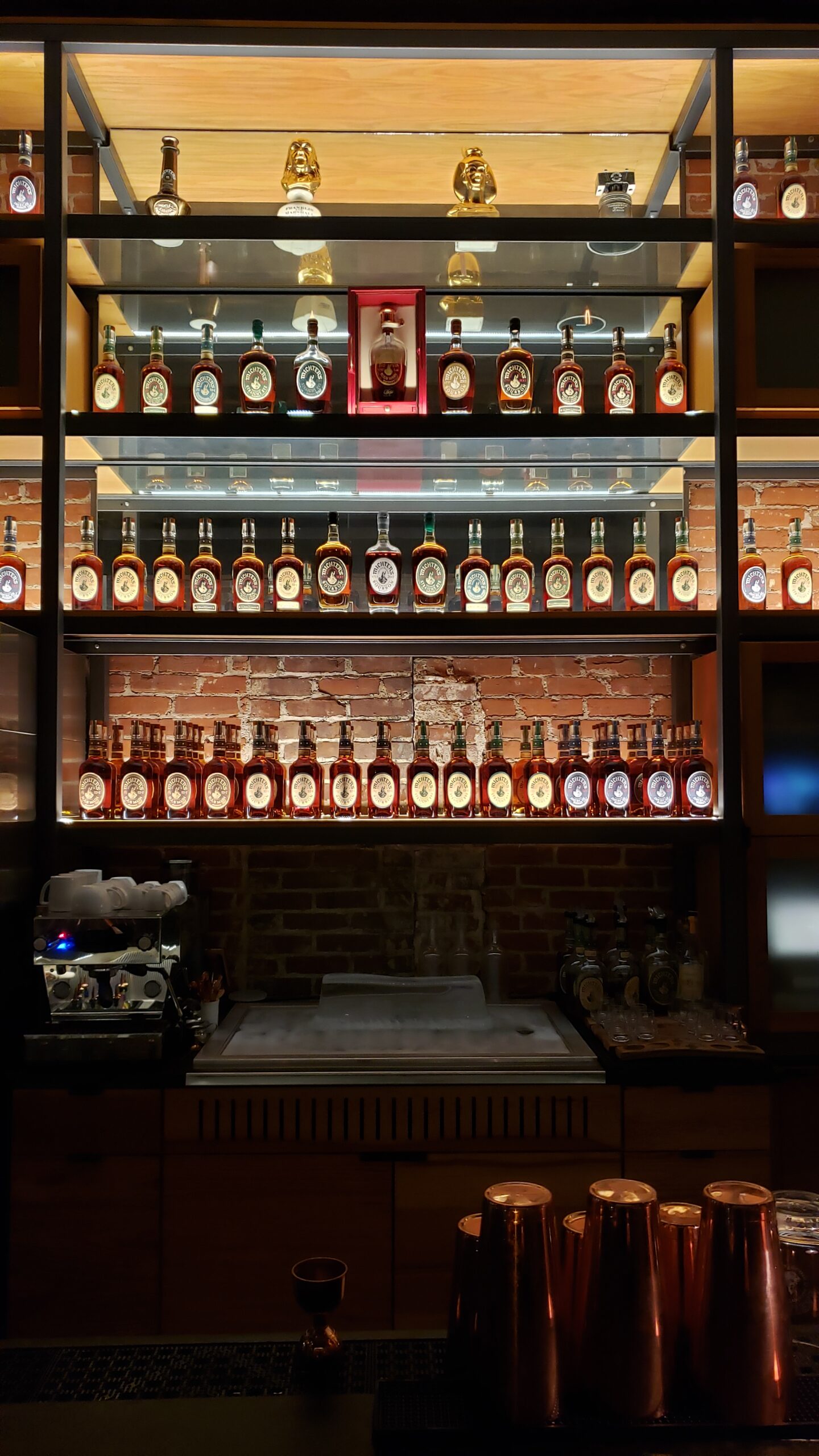 Kentucky Bourbon Trail - Michters Bar At Fort Nelson - Bar and Bottles