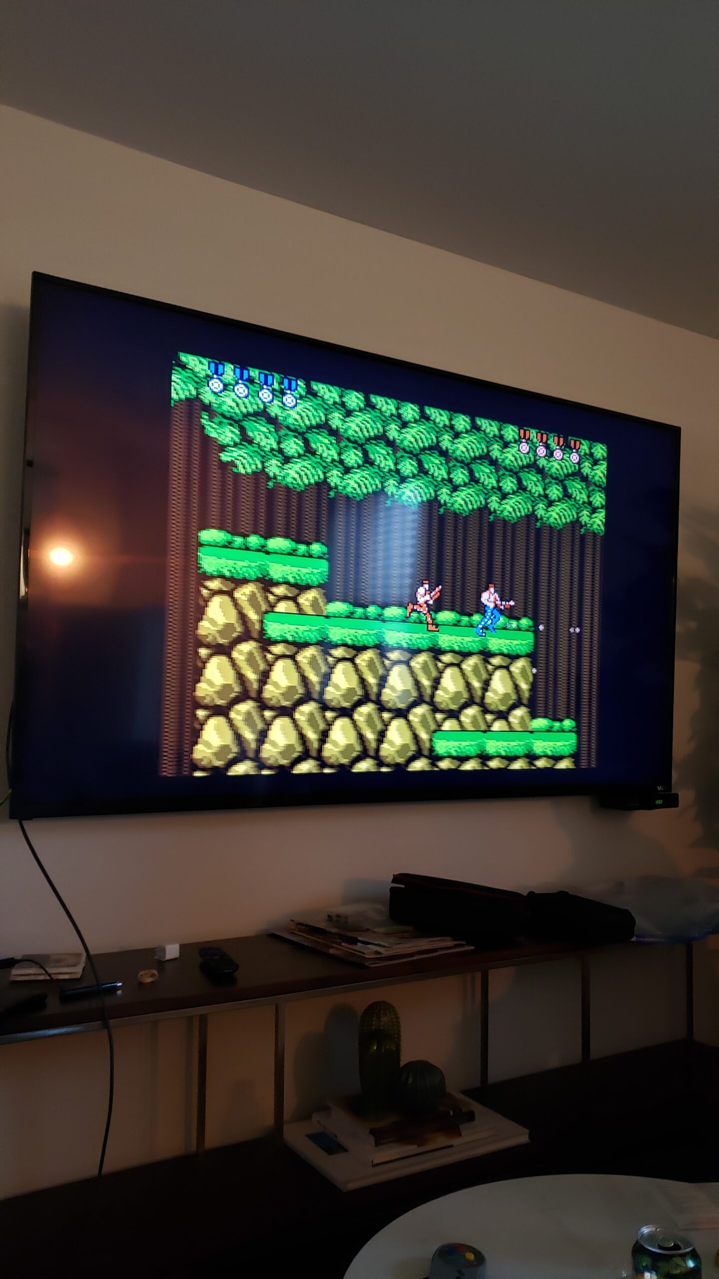 Playing Some Contra at our Air BnB