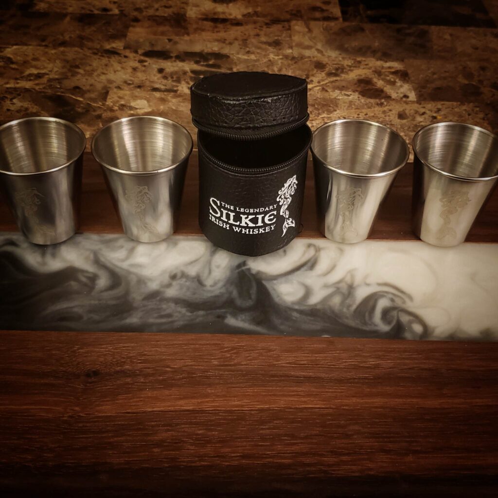 Silkie Irish Whiskey Review - Peated - Secret Whiskey Society - Metal Shot Glass Gift Set