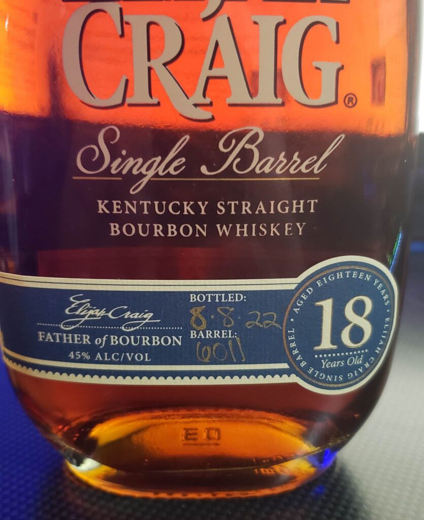 Elijah Craig 18 Year Review Secret Whiskey Society