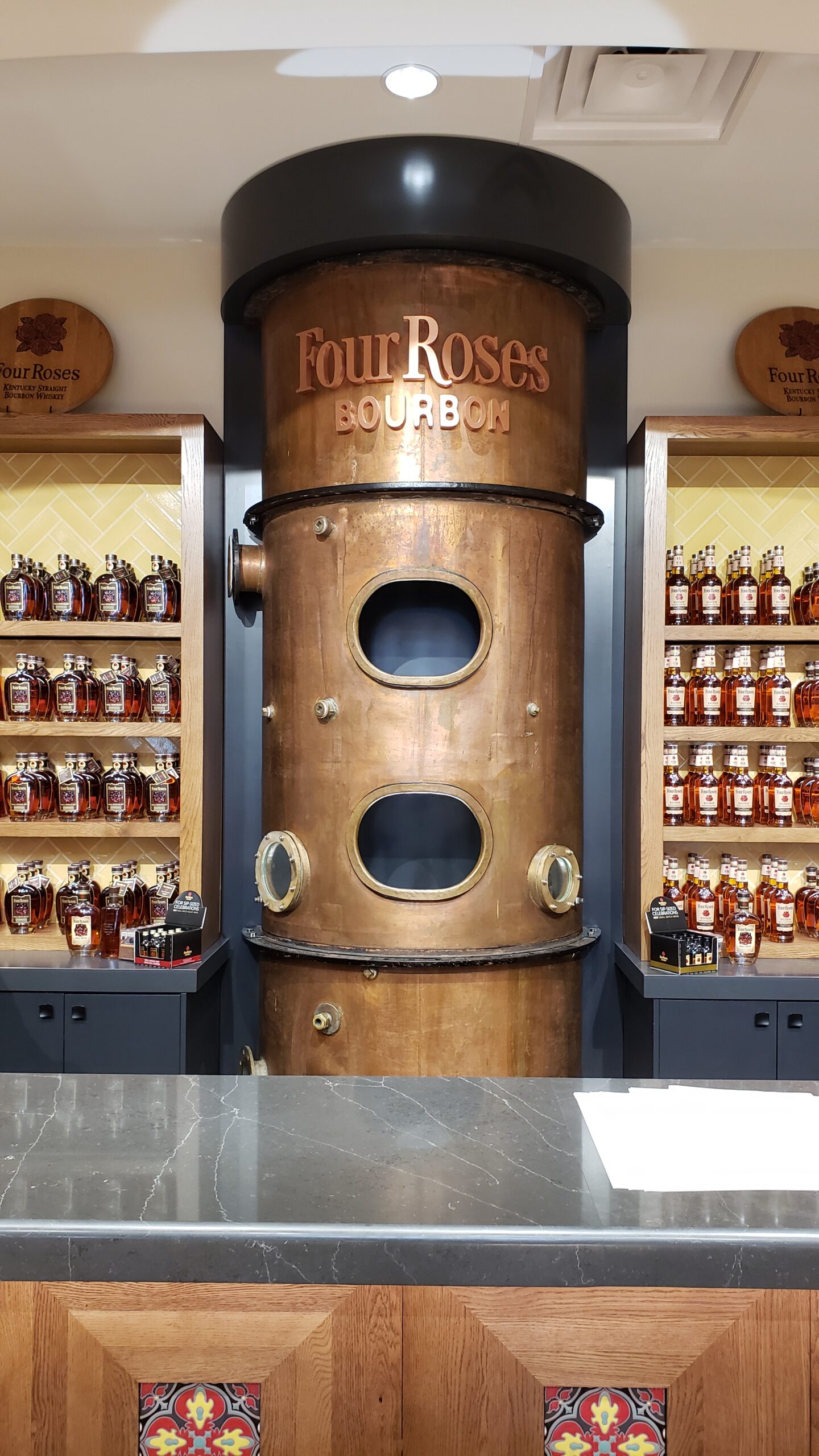 Kentucky Bourbon Trail 2023 - Four Roses Distillery Tour - Bottle Shop Still Behind Counter