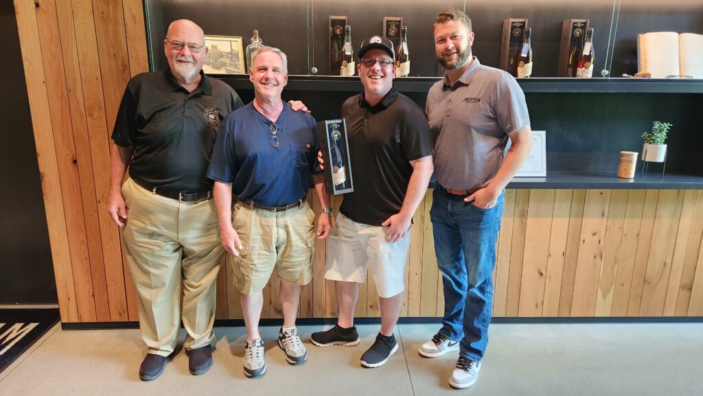 Kentucky Bourbon Trail 2023 - Jim Beam Distillery Tour - Dad and I with Fred and Freddie Noe - Little Book Signing