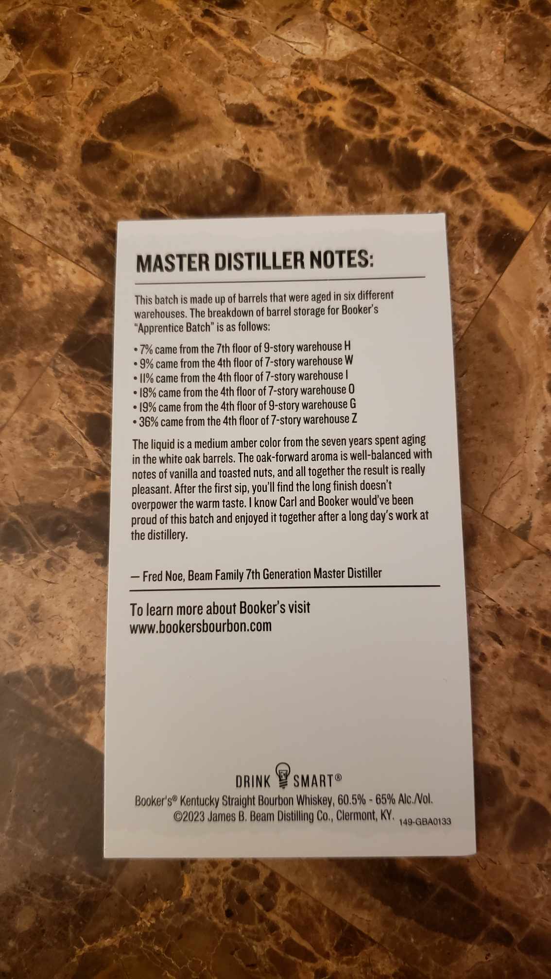 Bookers Apprentice Batch Review - Secret Whiskey Society - Master Distillers Notes