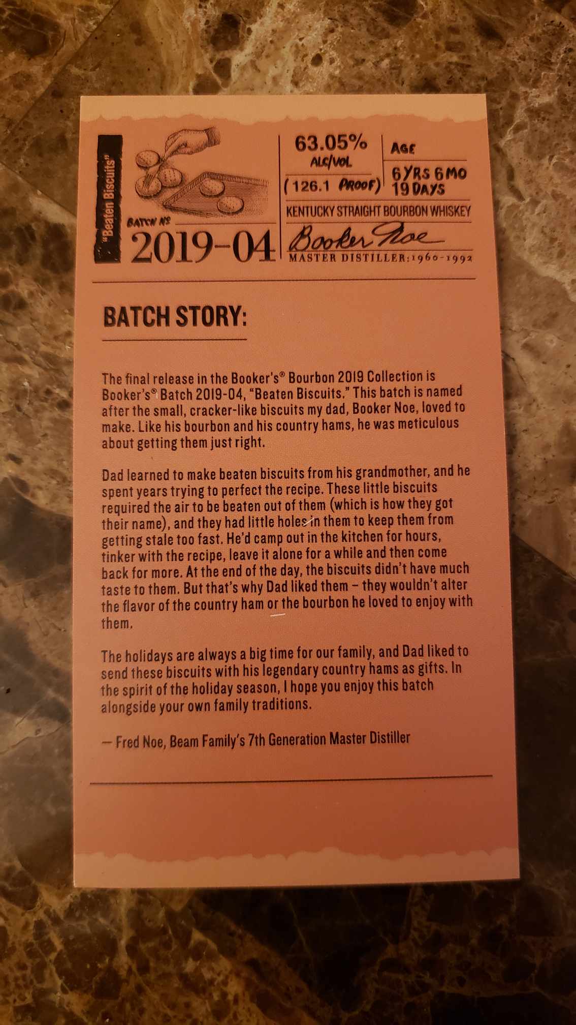 Bookers - Beaten Biscuits Review - 2019-04 - Secret Whiskey Society - Batch Story