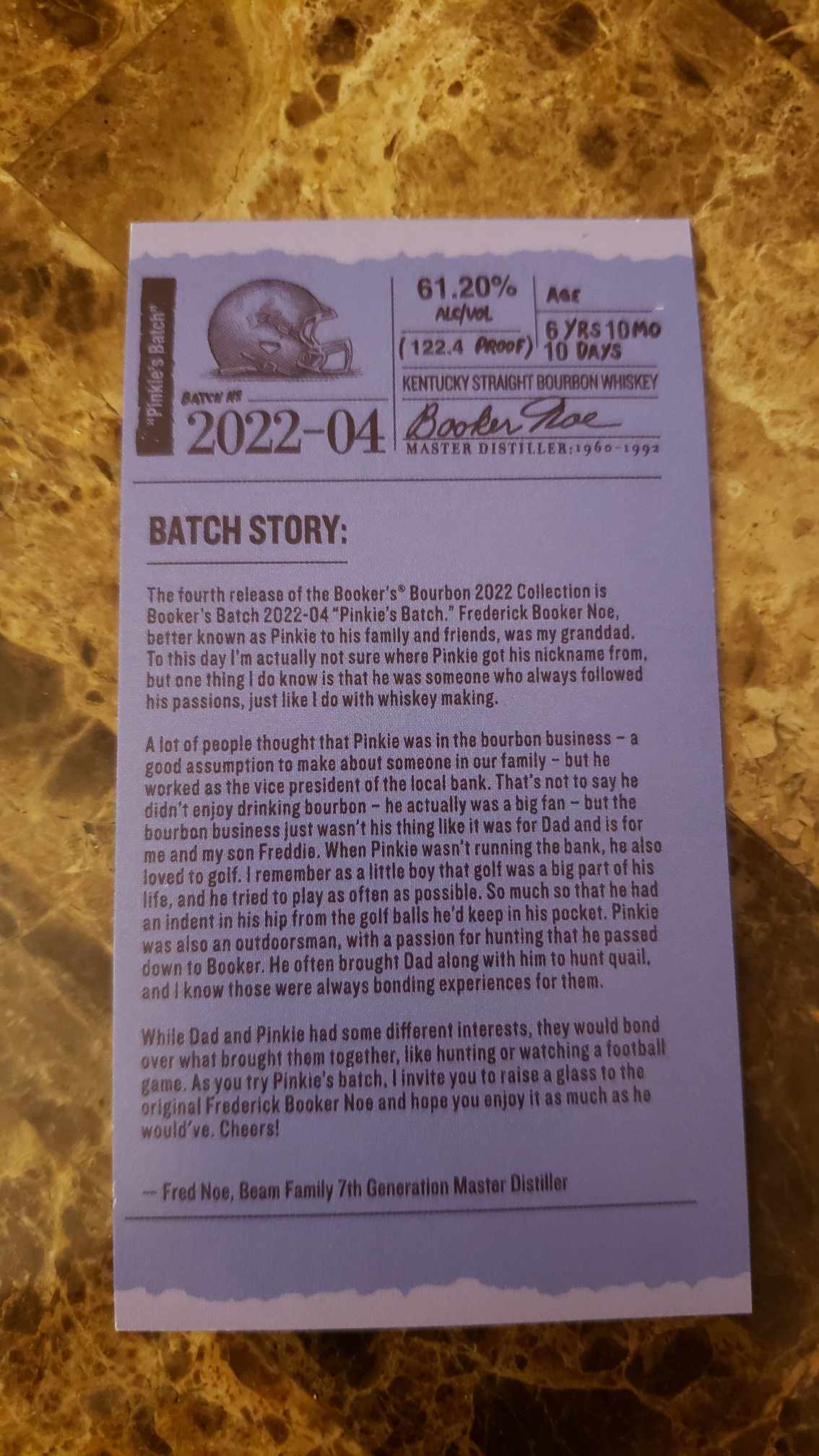 Bookers - Pinkies Batch Review - 2022-04 - Secret Whiskey Society - Batch Story