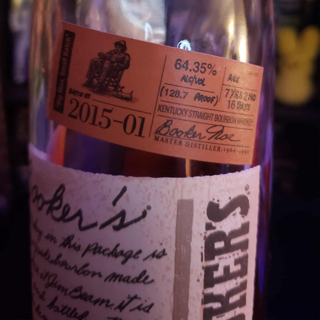 Bookers - Big Man Small Batch Review - 2015-01 - Secret Whiskey Society - Bottle Label and Aging Information