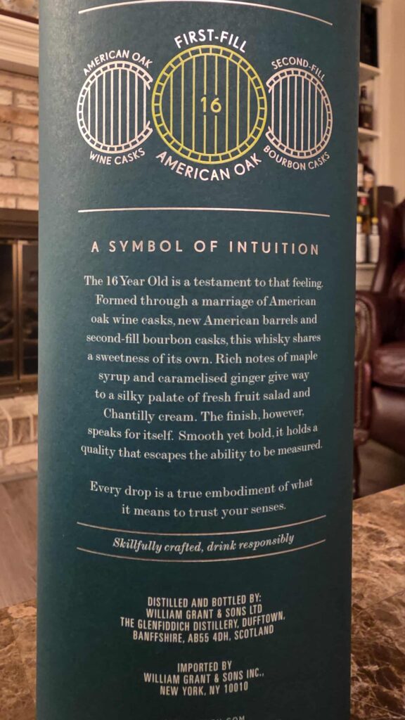 Glenfiddich 16 Year Review - Aston Martin F1 Edition - Secret Whiskey Society - Bottle Label Tasting Notes